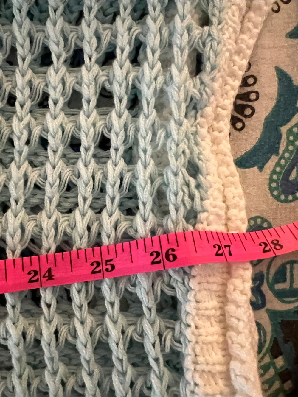 POL Light Blue Crochet Net Top - Picture 4 of 5
